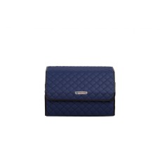 Органайзер в багажник Toyota размер M, 50см, синий из перфорированной экокожи