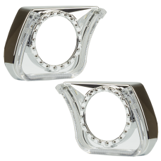 Маска декоративна для автомобільних фар DriveX MS A-102 3.0" Silver White з вбудованою підсвіткою