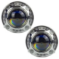Маска декоративная для автомобильных фар DriveX MS A-106 3.0" Silver White к-т. со встроенной подсветкой