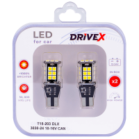 Светодиоды в габары, подсветку номера, салон DriveX T15-203 DLX 3030-24 10-16V CAN W16W d-10mm к-т.