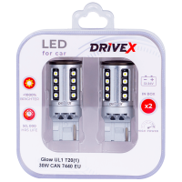 Світлодіоди в габаритні вогні. Підсвітку номера та салона DriveX Glow UL1 T20(1) 9-48V 30W CAN 2600Lm 7440/W21W base-16mm EU к-т.
