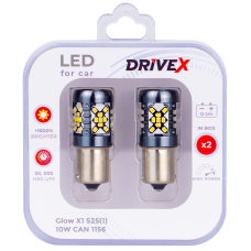 Світлодіоди в габаритні вогні. Підсвітку номера та салона DriveX Glow X1 S25(1) 12-24V 10W CAN 1200Lm 1156/P21W BA15S d-15mm к-т.
