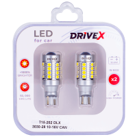 Светодиоды в габары, подсветку номера, салон DriveX T15-202 DLX 3030-28 10-16V CAN W16W d-10mm к-т.