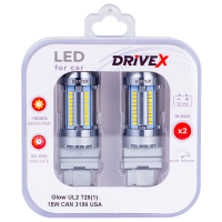 Светодиоды в габары, подсветку номера, салон DriveX Glow UL2 T25(1) 12V 15W CAN 2600Lm 3156/P27W base-16mm USA кол-т.