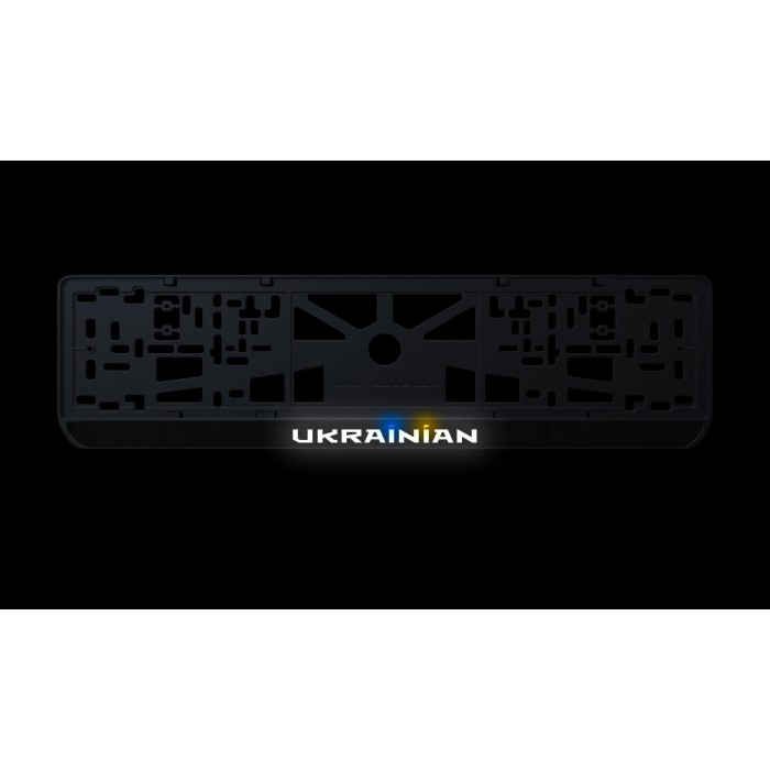 Номерная рамка "Ukrainian" из высококачественного ABS пластика Ledos выглядит как LCD дисплей