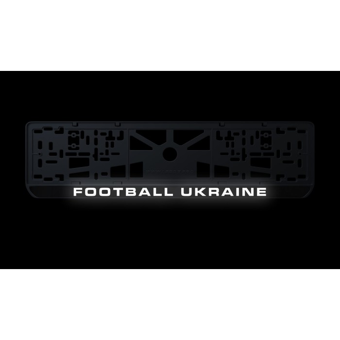 Номерна рамка Football Ukraine із високоякісного ABS пластику Ledos виглядає як LCD дисплей.