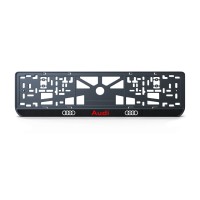 Номерная рамка Audi стиль #1 из высококачественного ABS пластика Ledos выглядит как LCD дисплей