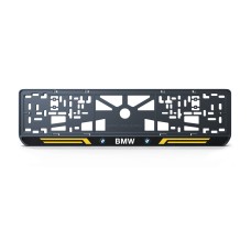 Номерна рамка BMW стиль #4 із високоякісного ABS пластику Ledos виглядає як LCD дисплей.
