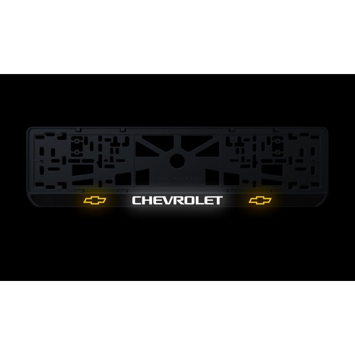 Номерна рамка Chevrolet стиль #1 із високоякісного ABS пластику Ledos виглядає як LCD дисплей.