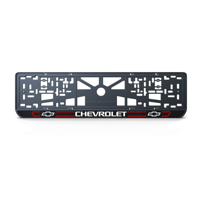 Номерна рамка Chevrolet стиль #5 із високоякісного ABS пластику Ledos виглядає як LCD дисплей.