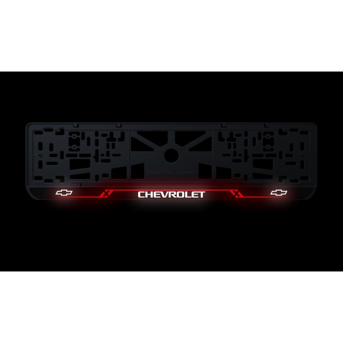 Номерна рамка Chevrolet стиль #8 із високоякісного ABS пластику Ledos виглядає як LCD дисплей.