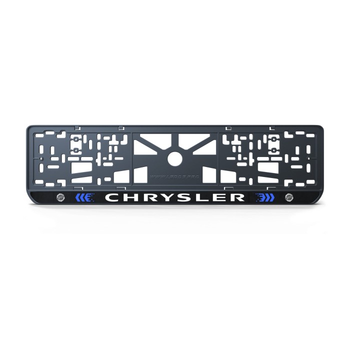 Номерна рамка Chrysler стиль #3 із високоякісного ABS пластику Ledos виглядає як LCD дисплей.