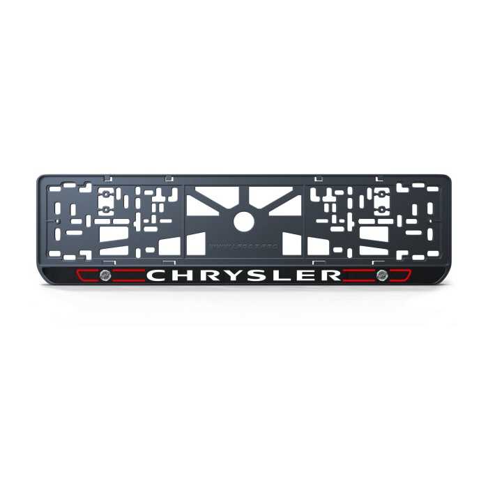 Номерна рамка Chrysler стиль #5 із високоякісного ABS пластику Ledos виглядає як LCD дисплей.