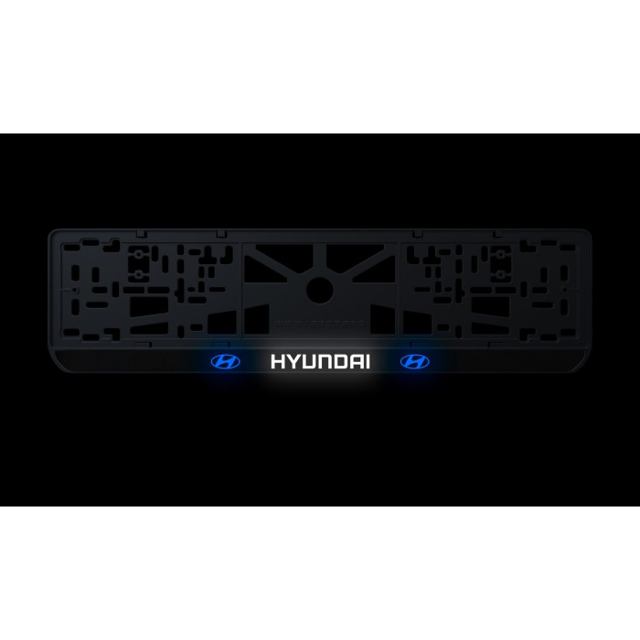 Номерна рамка Hyundai стиль #1 із високоякісного ABS пластику Ledos виглядає як LCD дисплей.