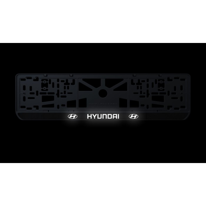 Номерна рамка Hyundai стиль #2 із високоякісного ABS пластику Ledos виглядає як LCD дисплей.