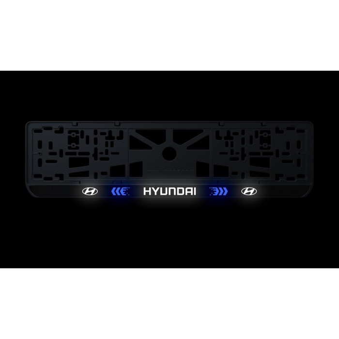 Номерна рамка Hyundai стиль #4 із високоякісного ABS пластику Ledos виглядає як LCD дисплей.