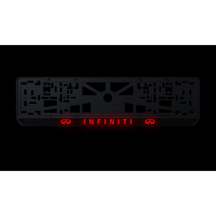 Номерна рамка Infiniti стиль #2 із високоякісного ABS пластику Ledos виглядає як LCD дисплей.