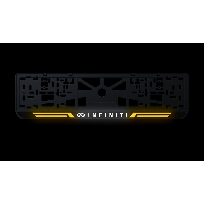 Номерна рамка Infiniti стиль #4 із високоякісного ABS пластику Ledos виглядає як LCD дисплей.