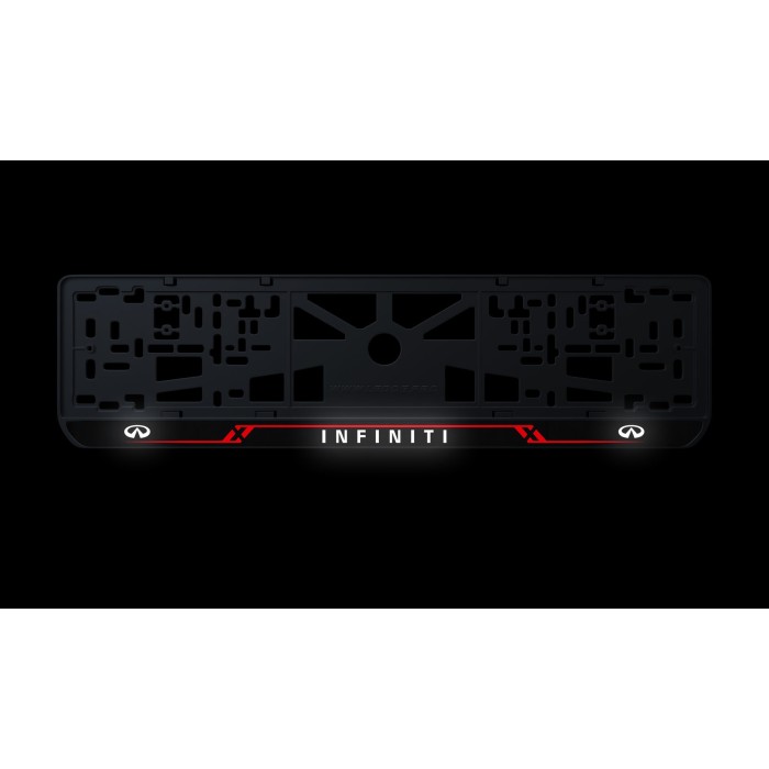 Номерна рамка Infiniti стиль #8 із високоякісного ABS пластику Ledos виглядає як LCD дисплей.