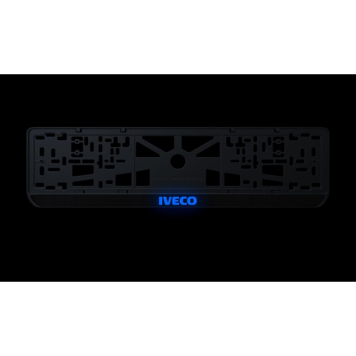 Номерна рамка Iveco стиль #1 із високоякісного ABS пластику Ledos виглядає як LCD дисплей.