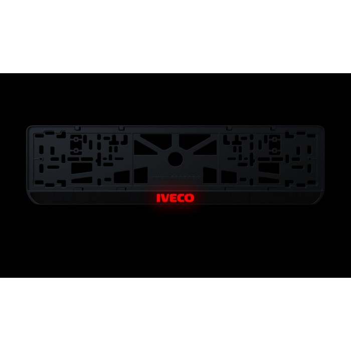 Номерна рамка Iveco стиль #2 із високоякісного ABS пластику Ledos виглядає як LCD дисплей.