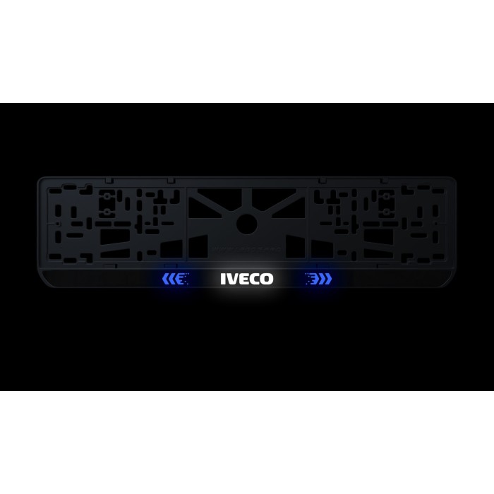 Номерна рамка Iveco стиль #3 із високоякісного ABS пластику Ledos виглядає як LCD дисплей.