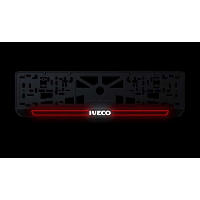 Номерна рамка Iveco стиль #5 із високоякісного ABS пластику Ledos виглядає як LCD дисплей.