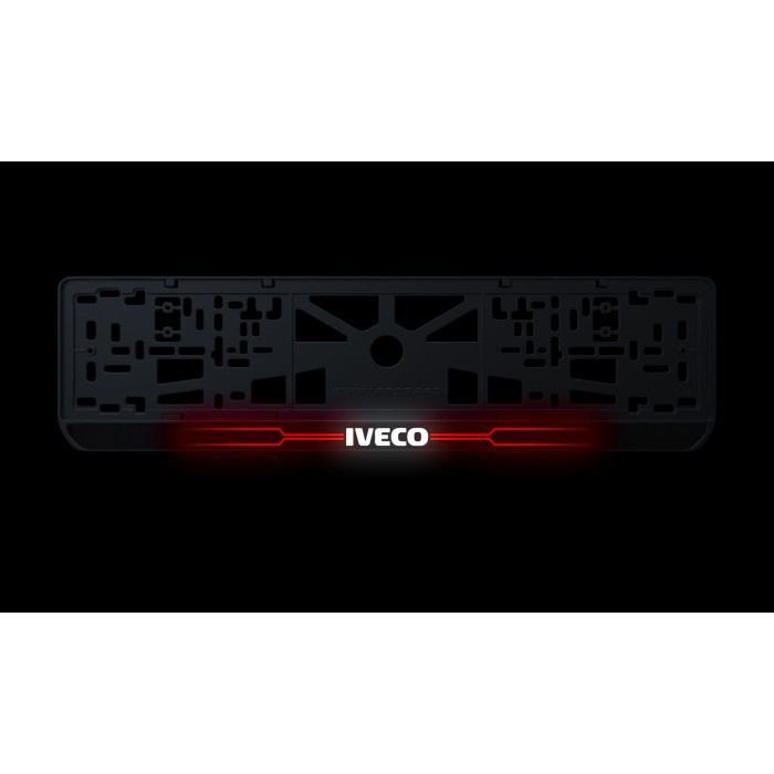 Номерна рамка Iveco стиль #6 із високоякісного ABS пластику Ledos виглядає як LCD дисплей.