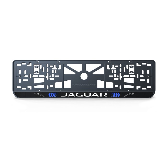 Номерна рамка Jaguar стиль #3 із високоякісного ABS пластику Ledos виглядає як LCD дисплей.