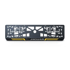 Номерна рамка Jaguar стиль #4 із високоякісного ABS пластику Ledos виглядає як LCD дисплей.
