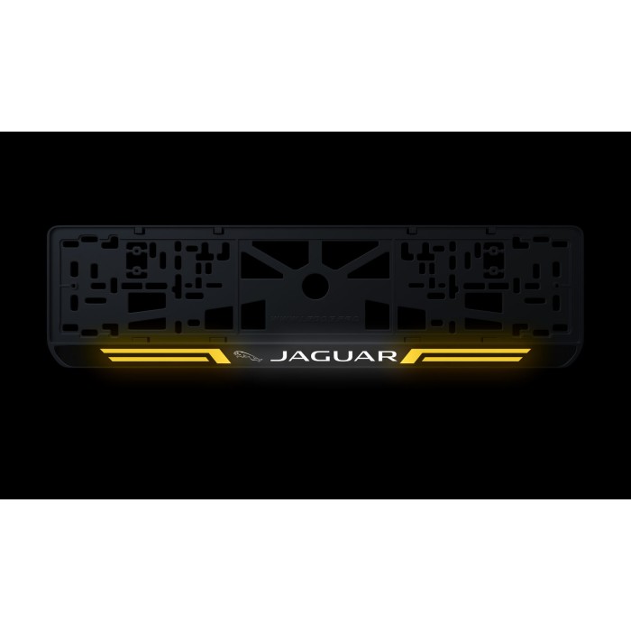 Номерна рамка Jaguar стиль #4 із високоякісного ABS пластику Ledos виглядає як LCD дисплей.