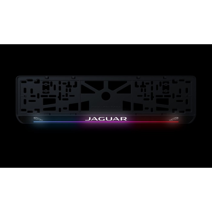 Номерна рамка Jaguar стиль #7 із високоякісного ABS пластику Ledos виглядає як LCD дисплей.