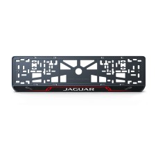 Номерна рамка Jaguar стиль #8 із високоякісного ABS пластику Ledos виглядає як LCD дисплей.