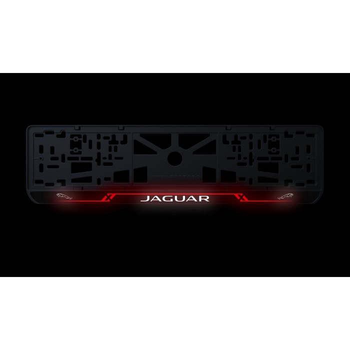 Номерна рамка Jaguar стиль #8 із високоякісного ABS пластику Ledos виглядає як LCD дисплей.