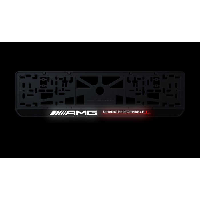 Номерная рамка Mercedes-Benz AMG driving performance из высококачественного ABS пластика Ledos выглядит как LCD дисплей