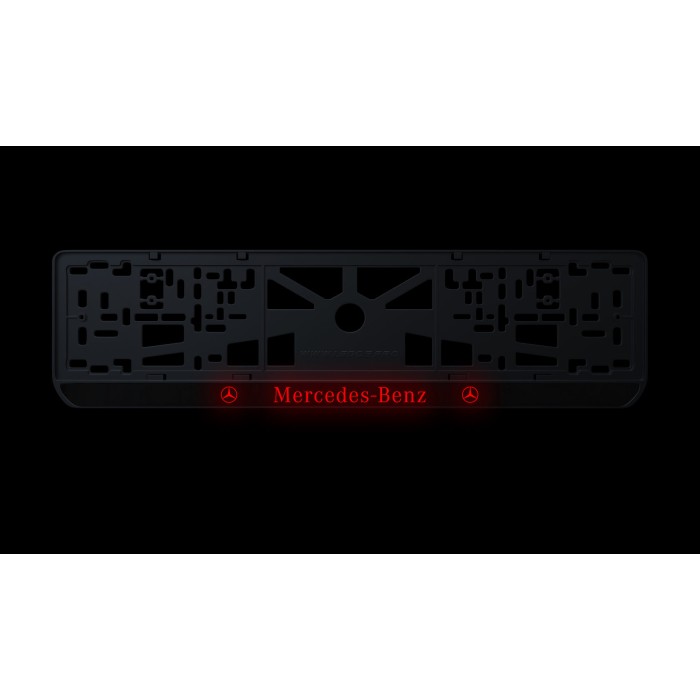 Номерная рамка Mercedes-Benz стиль #2 из высококачественного ABS пластика Ledos выглядит как LCD дисплей
