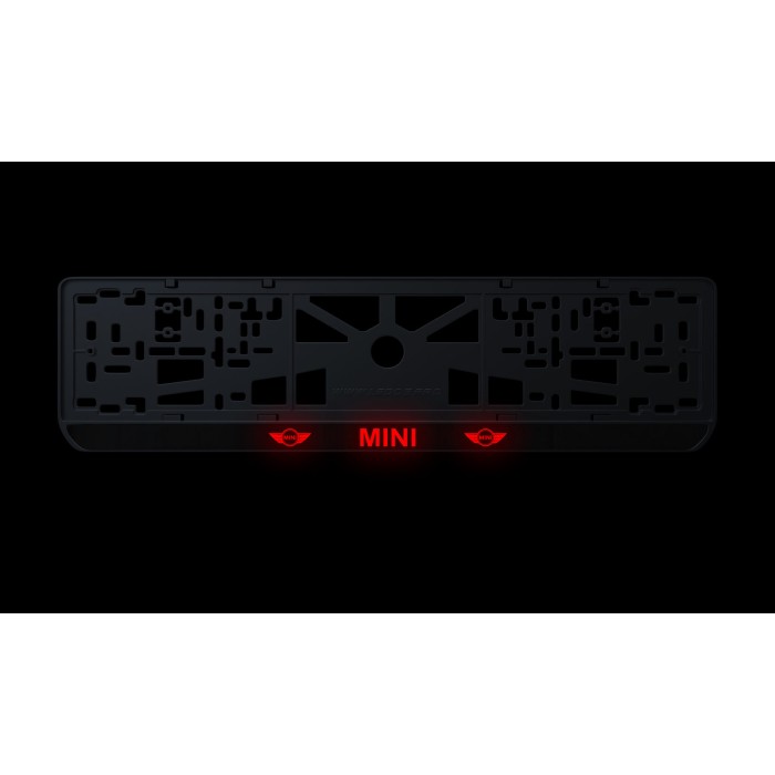 Номерна рамка Mini стиль #2 із високоякісного ABS пластику Ledos виглядає як LCD дисплей.