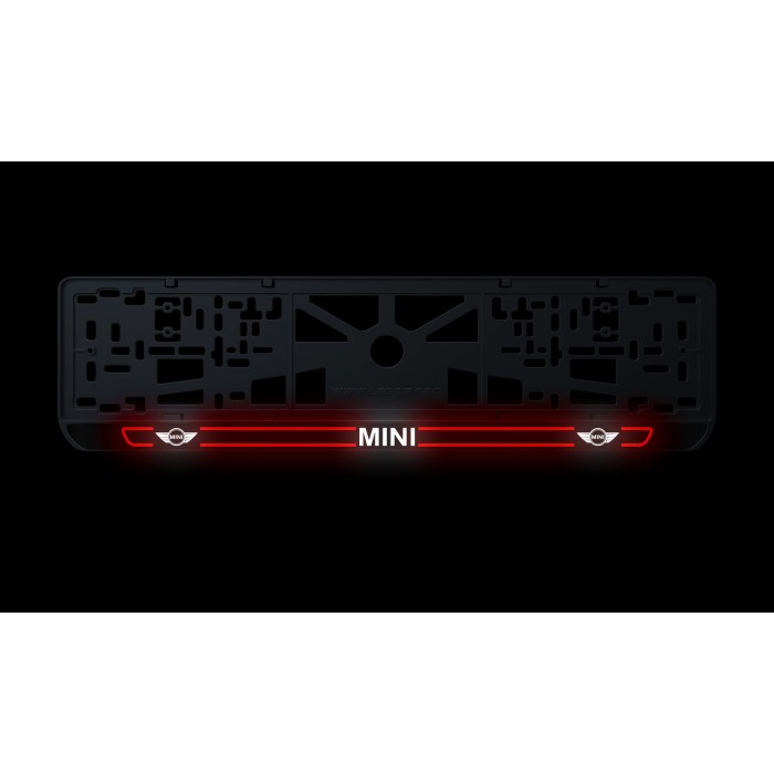 Номерна рамка Mini стиль #5 із високоякісного ABS пластику Ledos виглядає як LCD дисплей.