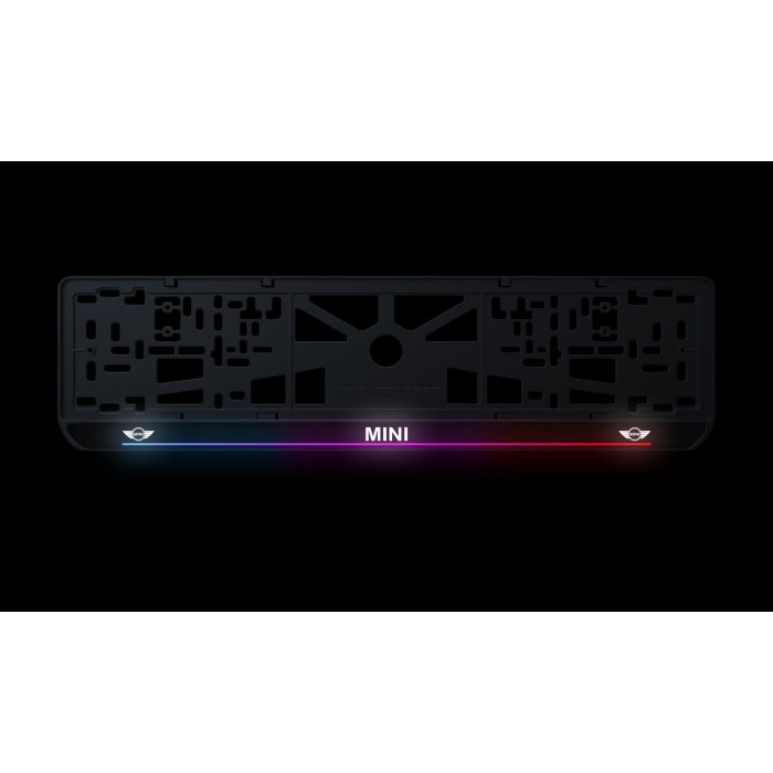 Номерна рамка Mini стиль #7 із високоякісного ABS пластику Ledos виглядає як LCD дисплей.