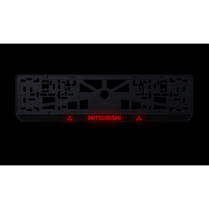 Номерна рамка Mitsubishi стиль #2 із високоякісного ABS пластику Ledos виглядає як LCD дисплей.
