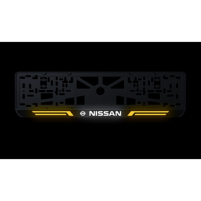 Номерна рамка Nissan стиль #4 із високоякісного ABS пластику Ledos виглядає як LCD дисплей.