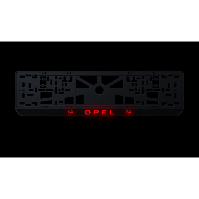 Номерна рамка Opel стиль #2 із високоякісного ABS пластику Ledos виглядає як LCD дисплей.