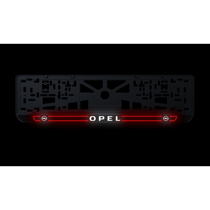Номерна рамка Opel стиль #5 із високоякісного ABS пластику Ledos виглядає як LCD дисплей.