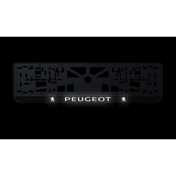 Номерна рамка Peugeot стиль #1 із високоякісного ABS пластику Ledos виглядає як LCD дисплей.