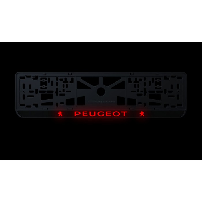 Номерна рамка Peugeot стиль #2 із високоякісного ABS пластику Ledos виглядає як LCD дисплей.
