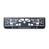 Номерна рамка Peugeot стиль #3 із високоякісного ABS пластику Ledos виглядає як LCD дисплей.