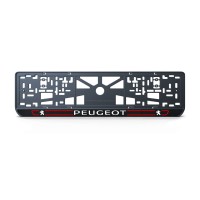 Номерна рамка Peugeot стиль #5 із високоякісного ABS пластику Ledos виглядає як LCD дисплей.