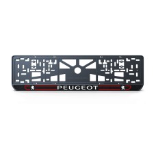 Номерна рамка Peugeot стиль #5 із високоякісного ABS пластику Ledos виглядає як LCD дисплей.