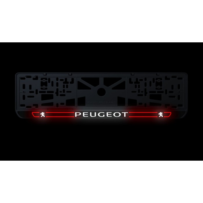 Номерна рамка Peugeot стиль #5 із високоякісного ABS пластику Ledos виглядає як LCD дисплей.