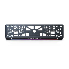Номерна рамка Peugeot стиль #7 із високоякісного ABS пластику Ledos виглядає як LCD дисплей.